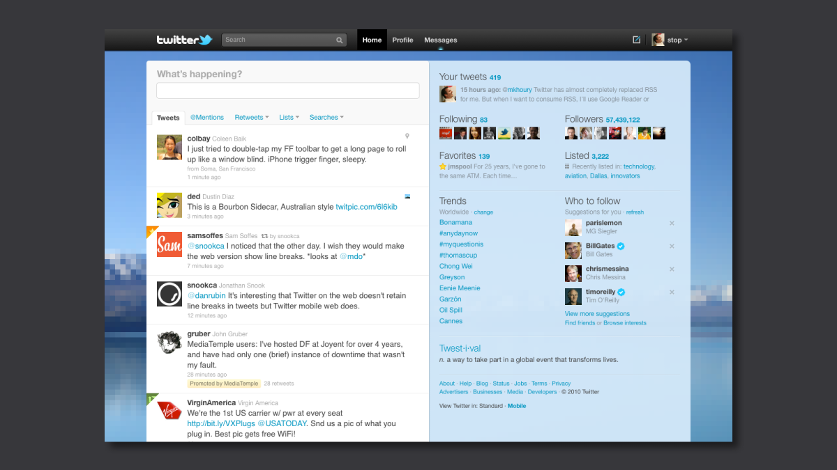 #NewTwitter Home timeline