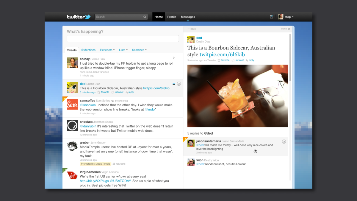 #NewTwitter: Details pane tweet with a photo